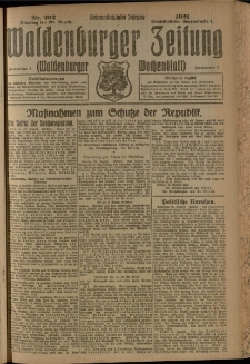 Waldenburger Zeitung, Jg. 67, 1921, nr 202