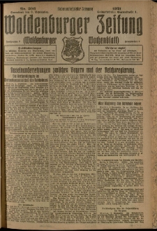 Waldenburger Zeitung, Jg. 67, 1921, nr 206