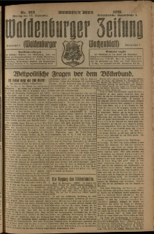 Waldenburger Zeitung, Jg. 67, 1921, nr 213