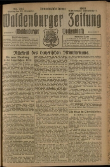 Waldenburger Zeitung, Jg. 67, 1921, nr 214