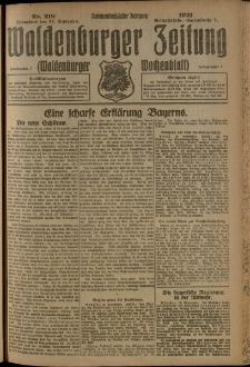 Waldenburger Zeitung, Jg. 67, 1921, nr 218