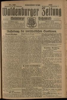 Waldenburger Zeitung, Jg. 67, 1921, nr 228