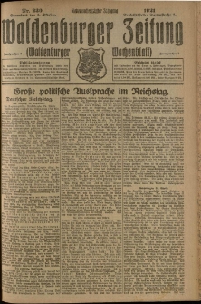 Waldenburger Zeitung, Jg. 67, 1921, nr 230