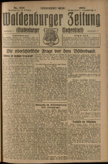 Waldenburger Zeitung, Jg. 67, 1921, nr 233