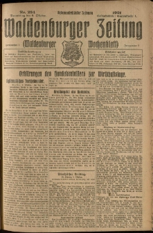 Waldenburger Zeitung, Jg. 67, 1921, nr 234