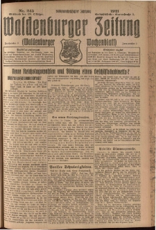 Waldenburger Zeitung, Jg. 67, 1921, nr 245