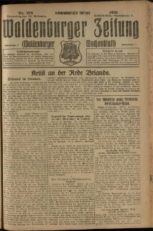 Waldenburger Zeitung, Jg. 67, 1921, nr 275