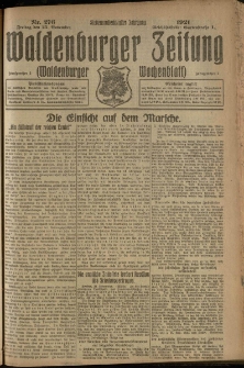 Waldenburger Zeitung, Jg. 67, 1921, nr 276