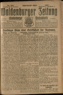 Waldenburger Zeitung, Jg. 67, 1921, nr 279
