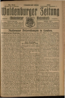 Waldenburger Zeitung, Jg. 67, 1921, nr 284