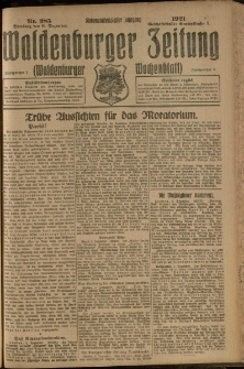 Waldenburger Zeitung, Jg. 67, 1921, nr 285