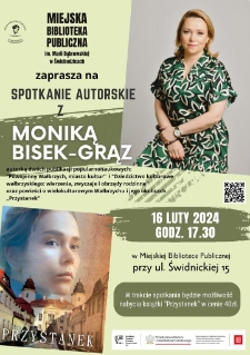 Spotkanie autorskie z Moniką Bisek-Grąz - plakat [Dokument życia społecznego]