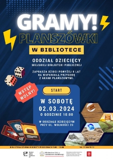 Gramy! Plansz&oacute;wki w bibliotece - plakat [Dokument życia społecznego]