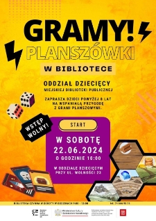 Gramy! Plansz&oacute;wki w bibliotece - plakat [Dokument życia społecznego]