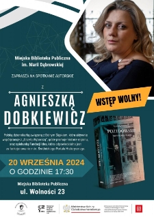Spotkanie autorskie z Agnieszką Dobkiewicz - plakat [Dokument życia społecznego]