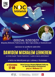 Spotkanie autorskie z Dawidem Michałem Lehnerem - plakat [Dokument życia społecznego]