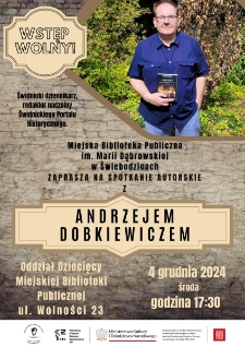 Spotkanie autorskie z Andrzejem Dobkiewiczem - plakat [Dokument życia społecznego]