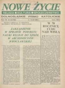 Nowe Życie: dolnośląskie pismo katolickie: religia, kultura, społeczeństwo, 1990, nr 18 (186)