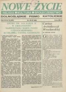 Nowe Życie: dolnośląskie pismo katolickie: religia, kultura, społeczeństwo, 1990, nr 19 (187)