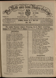 Der Bote aus dem Riesen-Gebirge : Zeitung f&uuml;r alle St&auml;nde, R. 103, 1915, nr 93