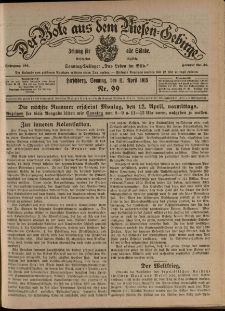 Der Bote aus dem Riesen-Gebirge : Zeitung f&uuml;r alle St&auml;nde, R. 103, 1915, nr 99