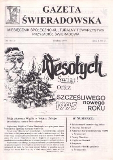 Gazeta Świeradowska : miesięcznik społeczno- kulturalny Towarzystwa Przyjaci&oacute;ł Świeradowa, 1994, nr 11(13)