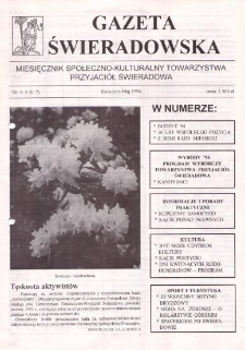 Gazeta Świeradowska : miesięcznik społeczno- kulturalny Towarzystwa Przyjaci&oacute;ł Świeradowa, 1994, nr 4-5(6-7)