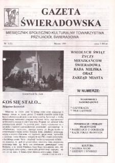 Gazeta Świeradowska : miesięcznik społeczno- kulturalny Towarzystwa Przyjaci&oacute;ł Świeradowa, 1994, nr 3(5)