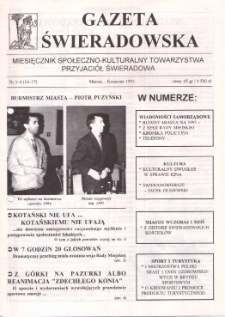 Gazeta Świeradowska : miesięcznik społeczno- kulturalny Towarzystwa Przyjaci&oacute;ł Świeradowa, 1995, nr 3-4 (16-17)