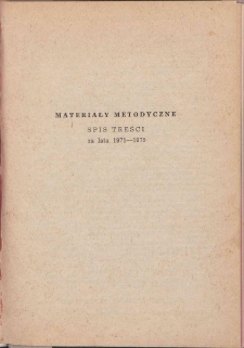 Materiały metodyczne, spis treści za lata 1971-1975