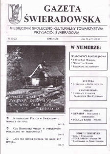 Gazeta Świeradowska : miesięcznik społeczno- kulturalny Towarzystwa Przyjaci&oacute;ł Świeradowa, 1995, nr 10 (23)