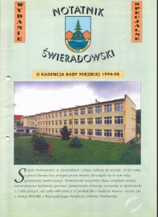 Notatnik Świeradowski : II Kadencja Rady Miejskiej 1994-1998, 1998, Wydanie specjalne
