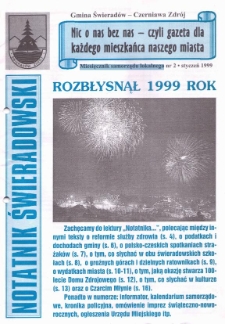 Notatnik Świeradowski : miesięcznik samorządu lokalnego, 1999, nr 2 (styczeń)