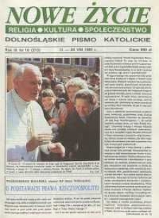 Nowe Życie: dolnośląskie pismo katolickie: religia, kultura, społeczeństwo, 1991, nr 16 (210)
