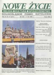 Nowe Życie: dolnośląskie pismo katolickie: religia, kultura, społeczeństwo, 1991, nr 17 (211)