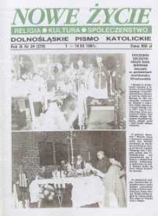 Nowe Życie: dolnośląskie pismo katolickie: religia, kultura, społeczeństwo, 1991, nr 24 (218)