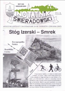 Notatnik Świeradowski : miesięcznik wsp&oacute;lnoty samorządowej Gminy Świerad&oacute;w-Czerniawa Zdr&oacute;j, 2003, nr 9 (58)