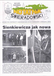 Notatnik Świeradowski : miesięcznik wsp&oacute;lnoty samorządowej Gminy Świerad&oacute;w-Czerniawa Zdr&oacute;j, 2003, nr 10 (59)