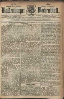 Waldenburger Wochenblatt, Jg. 30, 1884, nr 74