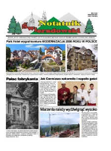 Notatnik Świeradowski : bezpłatny miesięcznik wsp&oacute;lnoty samorządowej Gminy Świerad&oacute;w-Czerniawa Zdr&oacute;j, 2007, nr 8 (105) (wrzesień)