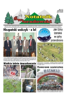 Notatnik Świeradowski : bezpłatny miesięcznik wsp&oacute;lnoty samorządowej Gminy Świerad&oacute;w-Czerniawa Zdr&oacute;j, 2008, nr 8 (117)
