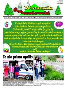Notatnik Świeradowski : bezpłatny miesięcznik wsp&oacute;lnoty samorządowej Gminy Świerad&oacute;w-Czerniawa Zdr&oacute;j, 2009, nr 4 (125)