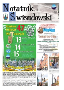 Notatnik Świeradowski : bezpłatny miesięcznik wsp&oacute;lnoty samorządowej Gminy Miejskiej Świerad&oacute;w-Zdr&oacute;j, 2012, nr 9 (166)