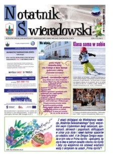 Notatnik Świeradowski : bezpłatny miesięcznik wsp&oacute;lnoty samorządowej Gminy Miejskiej Świerad&oacute;w-Zdr&oacute;j, 2013, nr 3 (172)