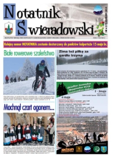 Notatnik Świeradowski : bezpłatny miesięcznik wsp&oacute;lnoty samorządowej Gminy Miejskiej Świerad&oacute;w-Zdr&oacute;j, 2013, nr 4 (173)