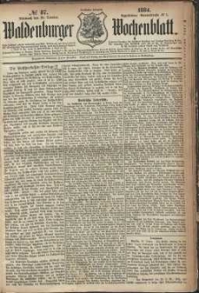 Waldenburger Wochenblatt, Jg. 30, 1884, nr 87