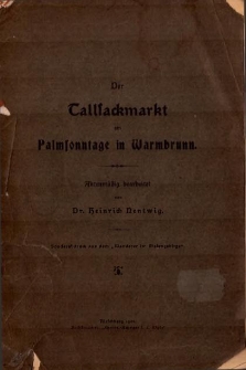Der Tallsackmarkt am Palmsonntage in Warmbrunn [Dokument elektroniczny]