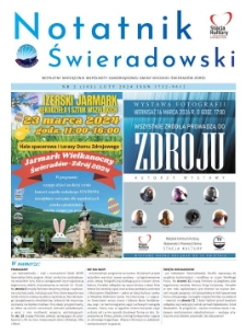Notatnik Świeradowski : bezpłatny miesięcznik wsp&oacute;lnoty samorządowej Gminy Miejskiej Świerad&oacute;w-Zdr&oacute;j, 2024, nr 2 (303)