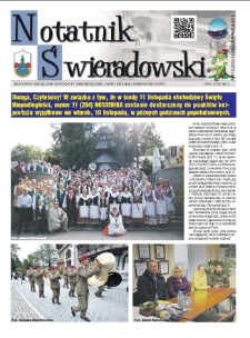 Notatnik Świeradowski : bezpłatny miesięcznik wsp&oacute;lnoty samorządowej Gminy Miejskiej Świerad&oacute;w-Zdr&oacute;j, 2015, nr 10 (203)