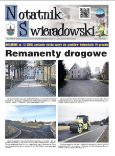 Notatnik Świeradowski : bezpłatny miesięcznik wsp&oacute;lnoty samorządowej Gminy Miejskiej Świerad&oacute;w-Zdr&oacute;j, 2015, nr 11 (204)